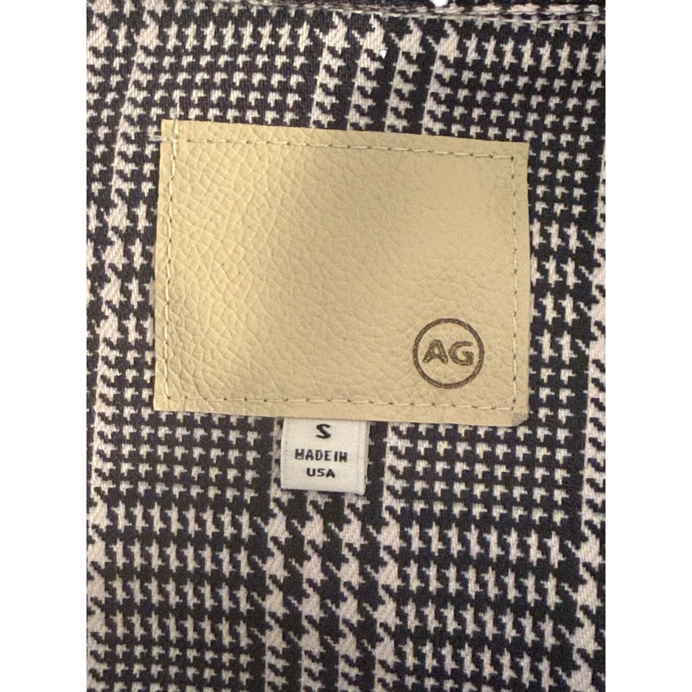 AG Adriano Goldschmied Evonne DSD Glen Plaid Button Front Jacket Black White S - Picture 4 of 8
